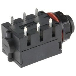 1 pcs - RS PRO Jack Connector 6.35 mm PCB Mount Stereo Socket, 3Pole 5A