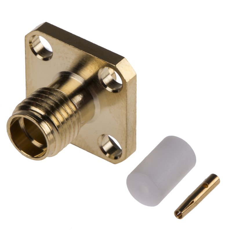 1 pcs - RS PRO, jack Flange Mount SMA Connector, 50Ω, Solder Termination, Straight Body