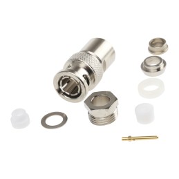 1 pcs - Telegartner, Plug Cable Mount BNC Connector, 75Ω, Clamp Termination, Straight Body