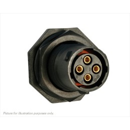 1 pcs - Souriau Circular Connector, 4 Contacts, Panel Mount, Plug, Female, IP68, IP69K, UTS Series