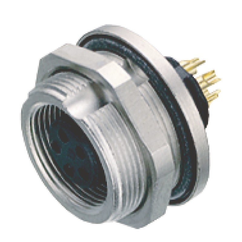 1 pcs - Binder Circular Connector, 3 Contacts, Panel Mount, M9 Connector, Socket, Female, IP67, 712 Series