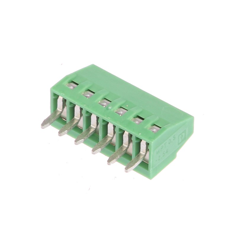5 pcs - Phoenix Contact MPT 0.5/ 6-2.54 Series PCB Terminal Block, 6-Contact, 2.54mm Pitch, Through Hole Mount, 1-Row, Screw