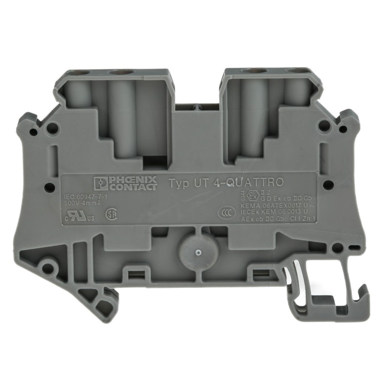 5 pcs - Phoenix Contact UT 4-QUATTRO Series Grey Feed Through Terminal Block, 0.14 - 6mm², Single-Level, Screw