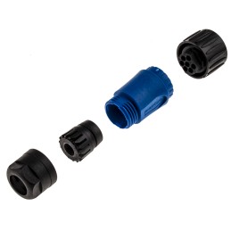 1 pcs - Amphenol Industrial Circular Connector, 7 Contacts, Cable Mount, Socket, Female, IP65, IP67, Ecomate Series