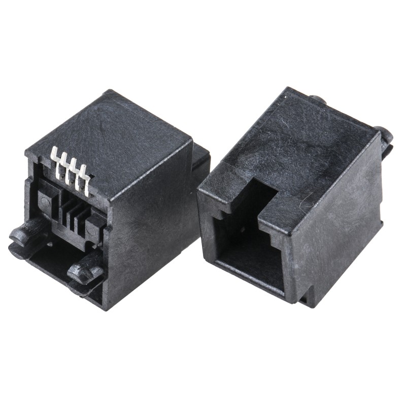 5 pcs - Molex 95503 Series Female RJ22 Connector, Surface Mount