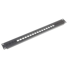 1 pcs - RS PRO 16 Port RJ Patch Panel 1U Black