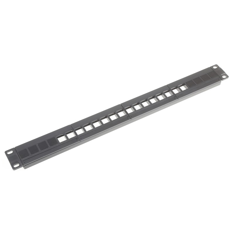 1 pcs - RS PRO 16 Port RJ Patch Panel 1U Black
