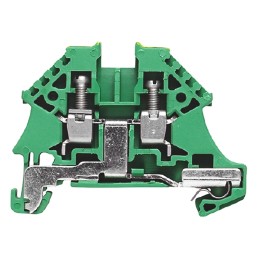 5 pcs - Weidmuller W Series Green, Yellow DIN Rail Terminal Block, Single-Level, Screw Termination
