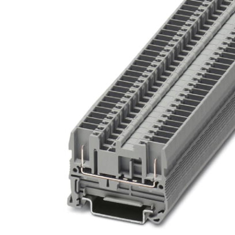 5 pcs - Phoenix Contact ST Clipline Series Grey DIN Rail Terminal Block, Single-Level, Spring Clamp Termination