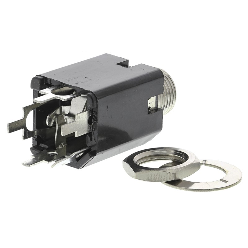 1 pcs - Switchcraft Jack Connector 6.35 mm Chassis Mount, PCB Mount Stereo Socket, 3Pole 3A