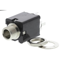 1 pcs - Switchcraft Jack Connector 6.35 mm Chassis Mount, PCB Mount Stereo Socket, 3Pole 3A