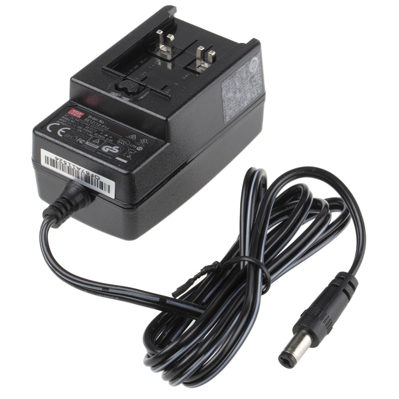 1 pcs - MEAN WELL 12W Plug-In AC/DC Adapter 12V dc Output, 1A Output