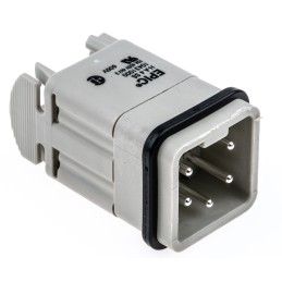 1 pcs - Epic Contact Heavy Duty Power Connector Insert, 10A, Male, H-A Series, 4 Contacts