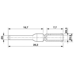5 pcs - Phoenix Contact Male Crimp Circular Connector Contact, Contact Size 2mm, Wire Size 1.5 - 2.5 mm²