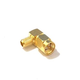 1 pcs - RS PRO, Plug Cable Mount SMA Connector, 50Ω, Clamp Termination, Right Angle Body