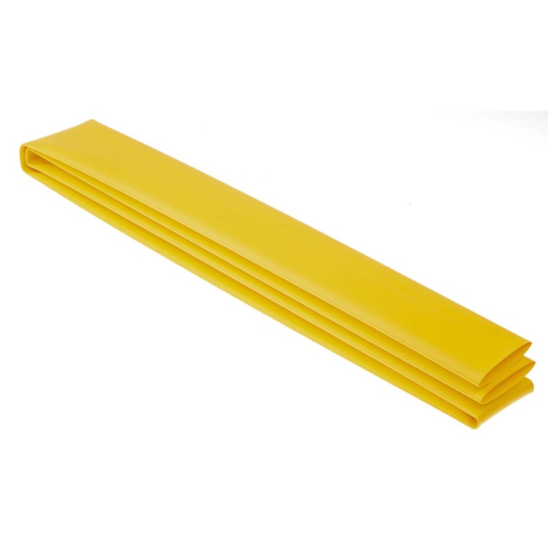 1 pcs - TE Connectivity Heat Shrink Tubing, Yellow 25.4mm Sleeve Dia. x 1.2m Length 2:1 Ratio, RNF-100 Series