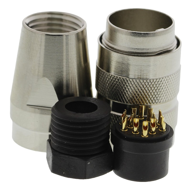 1 pcs - Amphenol Industrial, C 091 D 12 Pole M16 Din Socket, 3A, 150 V ac/dc IP67, Screw On, Female, Cable Mount