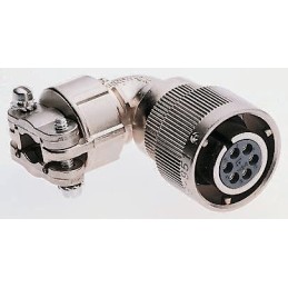 1 pcs - ITT Cannon, CA-COM Right Angle 19 Way Cable Mount MIL Spec Circular Connector Plug, Socket Contacts, Bayonet Coupling