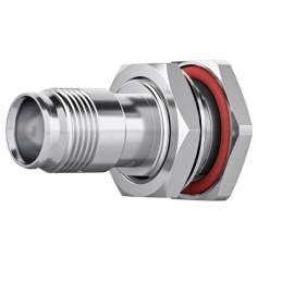 1 pcs - Telegartner Nex10 Series Bulkhead Circular Coaxial Connector, Solder Termination, Straight Body