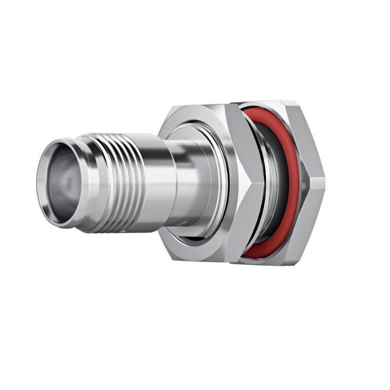 1 pcs - Telegartner Nex10 Series Bulkhead Circular Coaxial Connector, Solder Termination, Straight Body