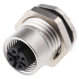 1 pcs - binder Circular Connector, 4 Contacts, Panel Mount, M12 Connector, Socket, Female, IP67, 713 Series