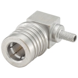 1 pcs - Rosenberger, Plug Cable Mount QMA Connector, 50Ω, Crimp, Solder Termination, Right Angle Body