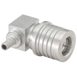 1 pcs - Rosenberger, Plug Cable Mount QMA Connector, 50Ω, Crimp, Solder Termination, Right Angle Body