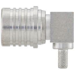 1 pcs - Rosenberger, Plug Cable Mount QMA Connector, 50Ω, Crimp, Solder Termination, Right Angle Body