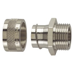 2 pcs - Flexicon Straight, Conduit Fitting, 32mm Nominal Size, M32, Nickel Plated Brass