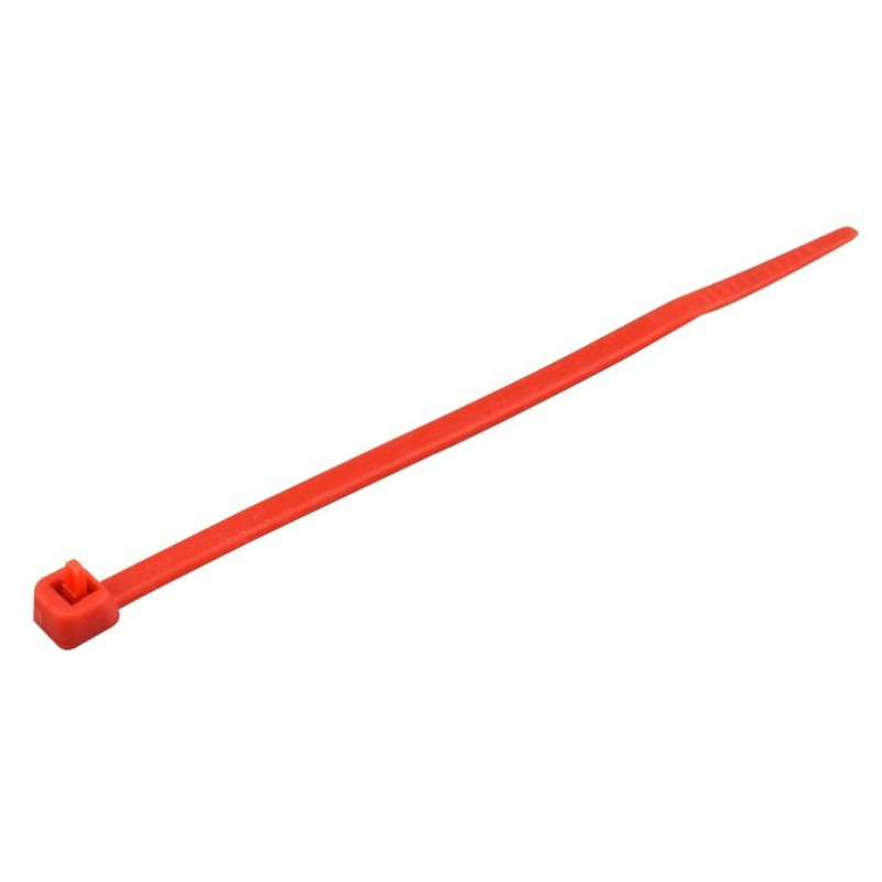 1 Bag of 100 - RS PRO Cable Tie, 200mm x 4.6 mm, Red Nylon