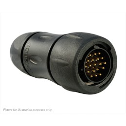 1 pcs - Souriau Circular Connector, 19 Contacts, Cable Mount, Socket, Male, IP68, IP69K, UTS Series