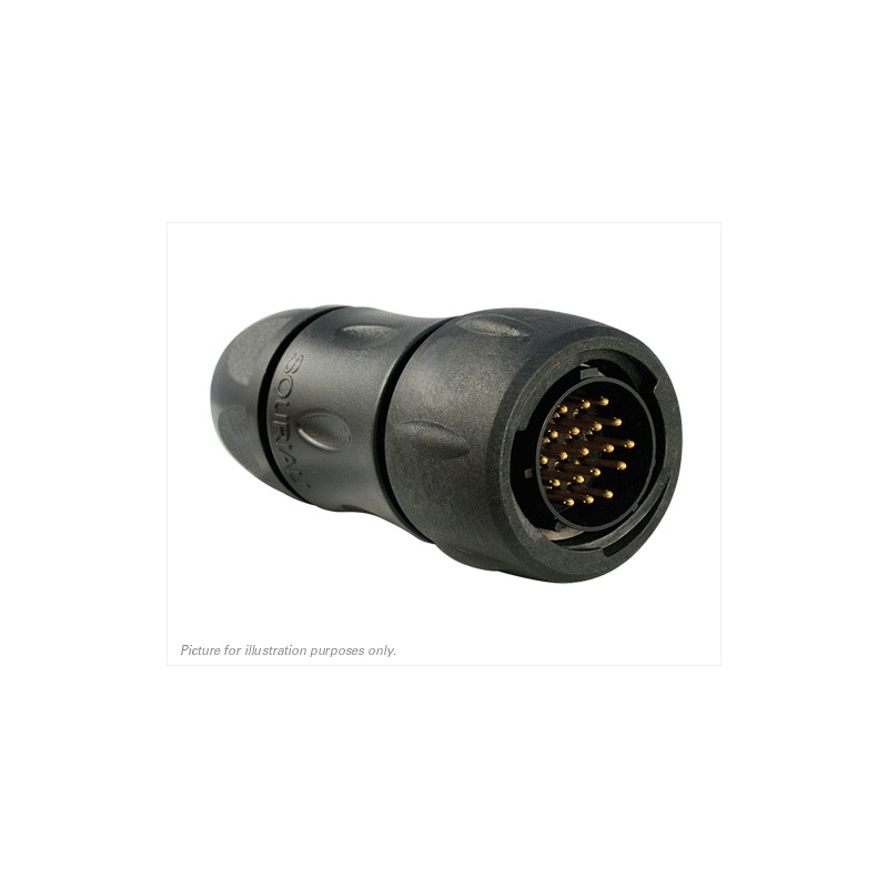 1 pcs - Souriau Circular Connector, 19 Contacts, Cable Mount, Socket, Male, IP68, IP69K, UTS Series