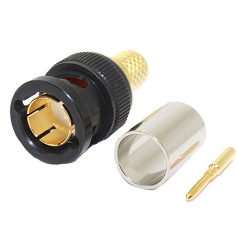 1 pcs - COAX Connectors, Plug Cable Mount BNC Connector, 75Ω, Crimp Termination, Straight Body