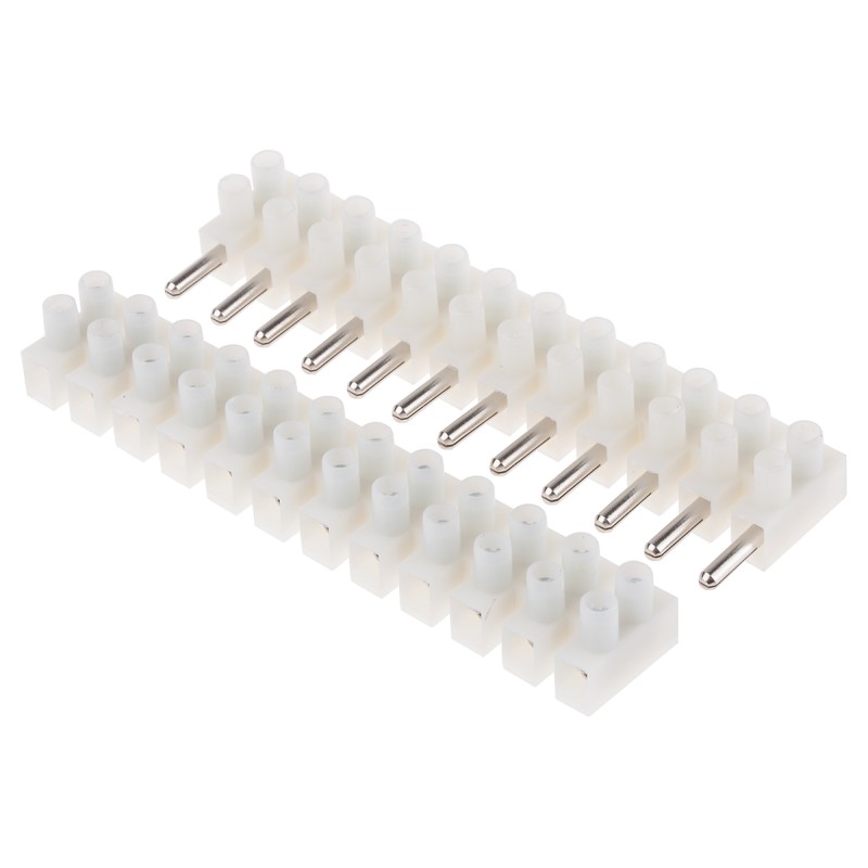 1 pcs - RS PRO Non-Fused Terminal Block, 12-Way, 3 - 24A, 12 AWG Wire, Screw Termination