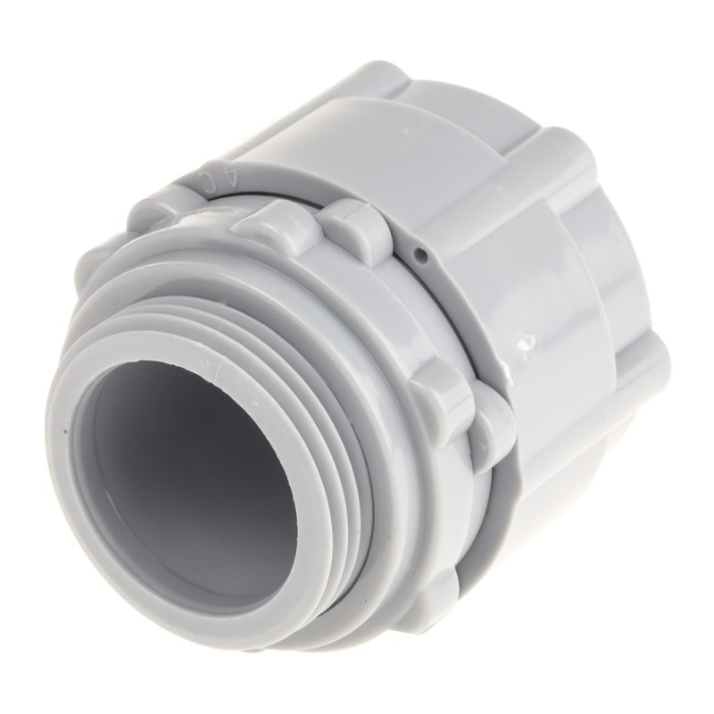 5 pcs - RS PRO Straight, Conduit Fitting, 25mm Nominal Size, M25, Nylon 66, Grey