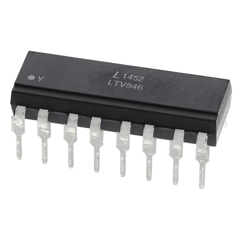 20 pcs - LTV-846 Lite-On, LTV-846 DC Input Transistor Output Quad Optocoupler, Through Hole, 16-Pin PDIP