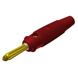5 pcs - Hirschmann Test & Measurement Red Male Banana Plug, 4 mm Connector, Solder Termination, 30A, 30 V ac, 60V dc, Gold,