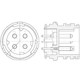 1 pcs - TE Connectivity Circular Connector, 4 Contacts, Panel Mount, Plug, Male