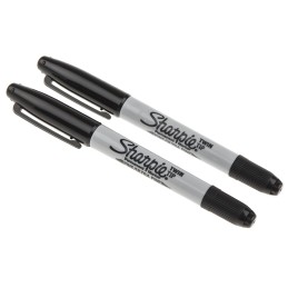 5 Box of 2 - 1986454 Sharpie Twin Tip Black Marker Pen