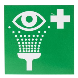 10 pcs - RS PRO Vinyl Green/White Eyewash Station Label, H100 mm W100mm