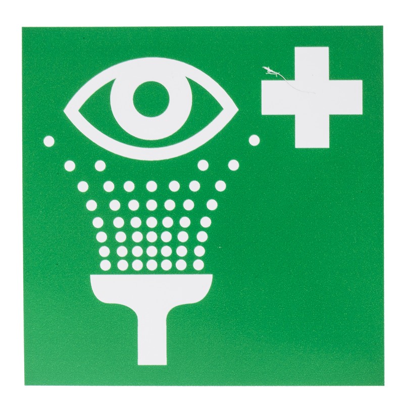 10 pcs - RS PRO Vinyl Green/White Eyewash Station Label, H100 mm W100mm