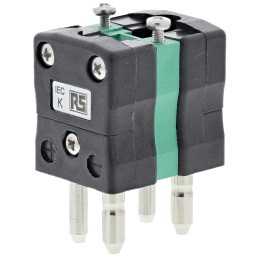 1 pcs - RS PRO Duplex Thermocouple Connector for Use with Type K Thermocouple, Standard Size, IEC Standard