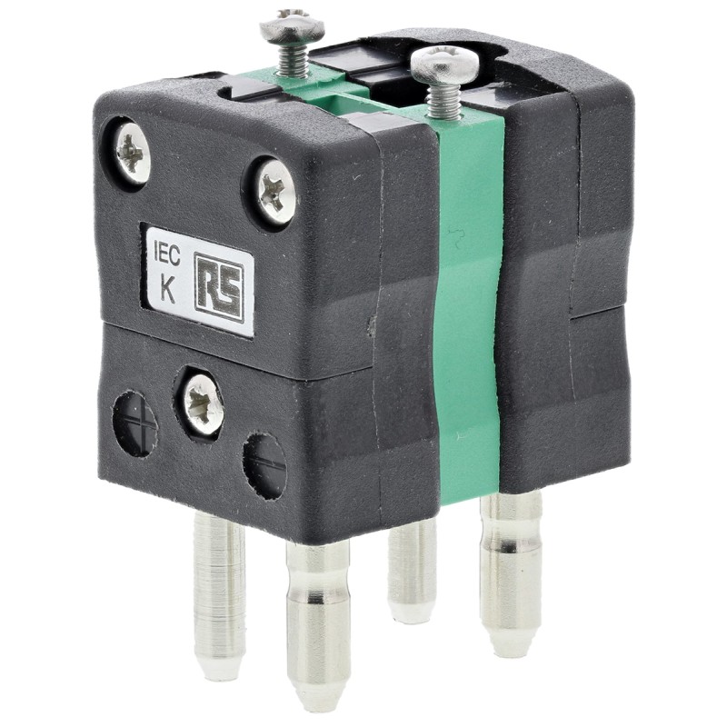 1 pcs - RS PRO Duplex Thermocouple Connector for Use with Type K Thermocouple, Standard Size, IEC Standard