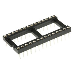 5 pcs - Preci-Dip 2.54mm Pitch Vertical 28 Way, Through Hole Turned Pin Open Frame IC Dip Socket, 1A