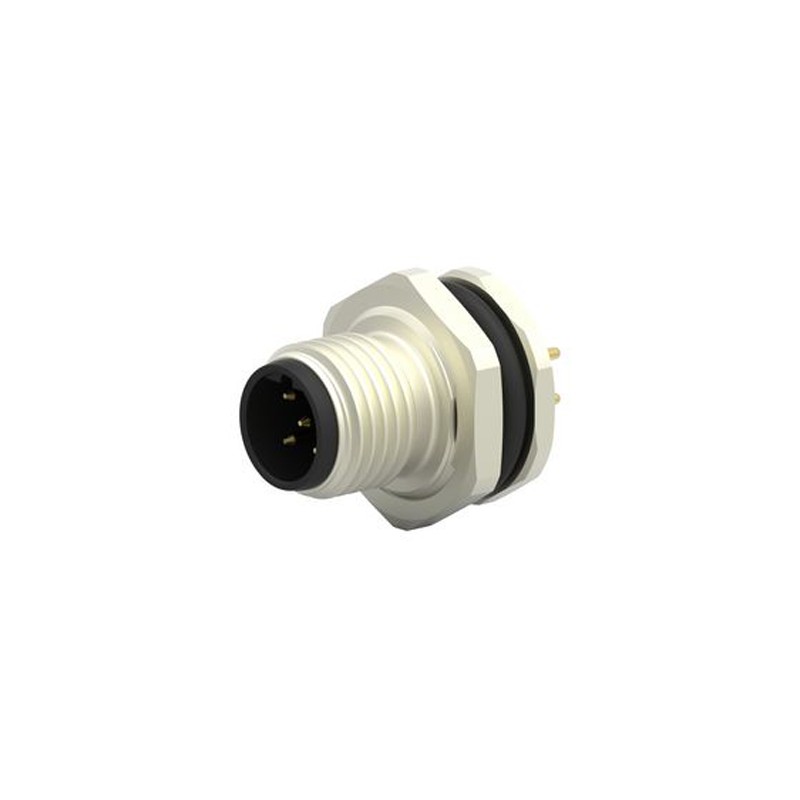 1 pcs - TE Connectivity Circular Connector, 5 Contacts, Rear Mount, M12 Connector, Socket, Male, IP67, M12 Series