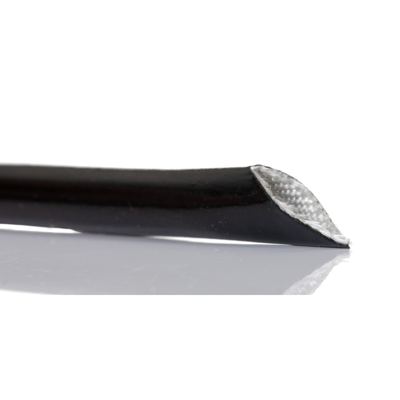 1 pcs - RS PRO Expandable Braided Silicone Rubber Glass Black Cable Sleeve, 8mm Diameter, 1m Length