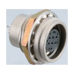 1 pcs - Hirose Circular Connector, 8 Contacts, Panel Mount, Micro Connector, Socket, Female, HR25 Series