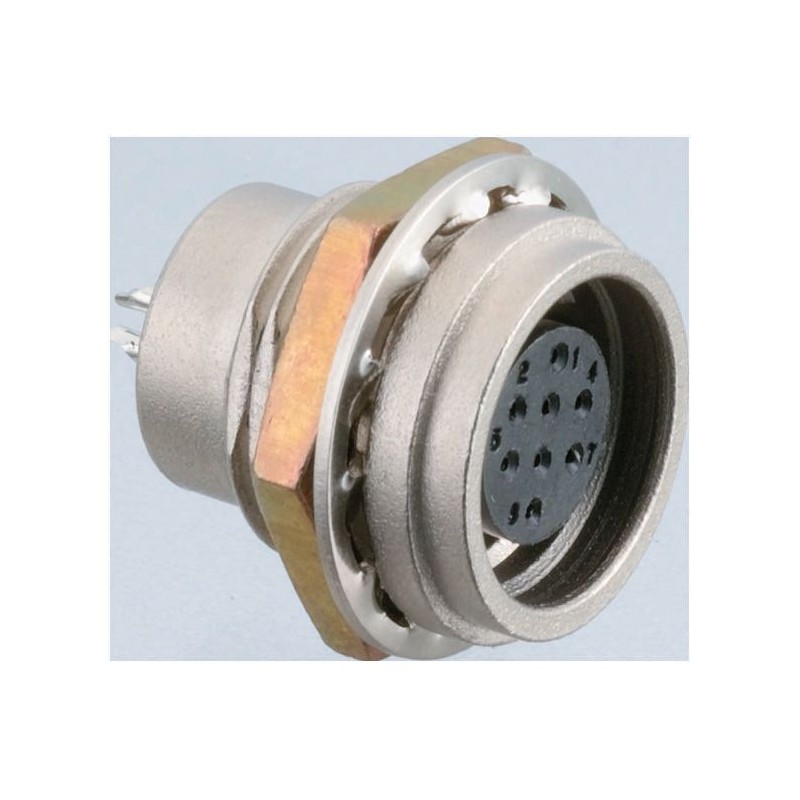 1 pcs - Hirose Circular Connector, 8 Contacts, Panel Mount, Micro Connector, Socket, Female, HR25 Series