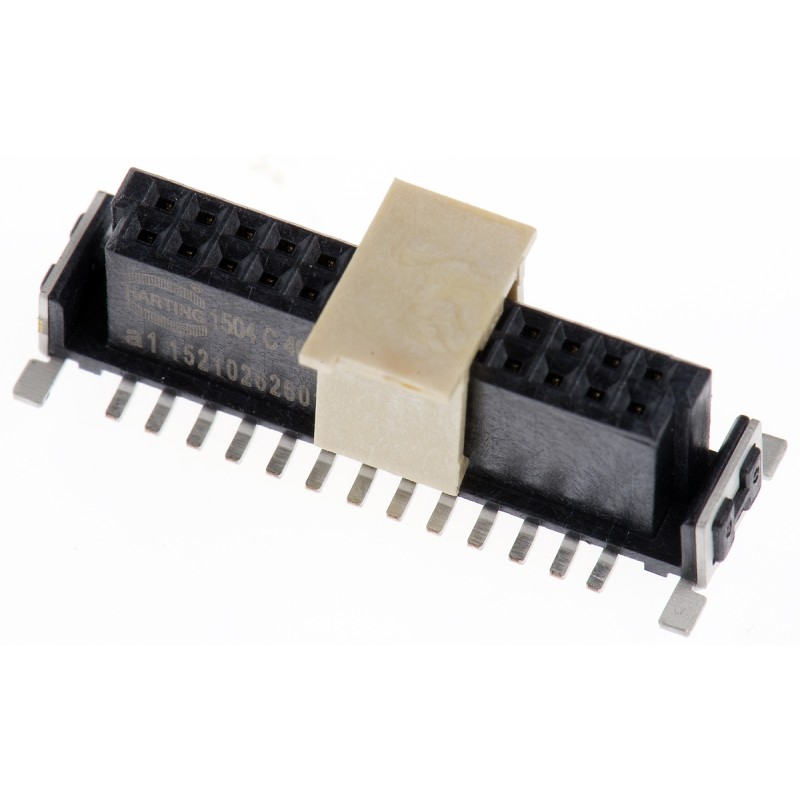 100 pcs - Harting Har-Flex Series Straight Surface Mount PCB Socket, 26-Contact, 2-Row, 1.27mm Pitch, Solder Termination