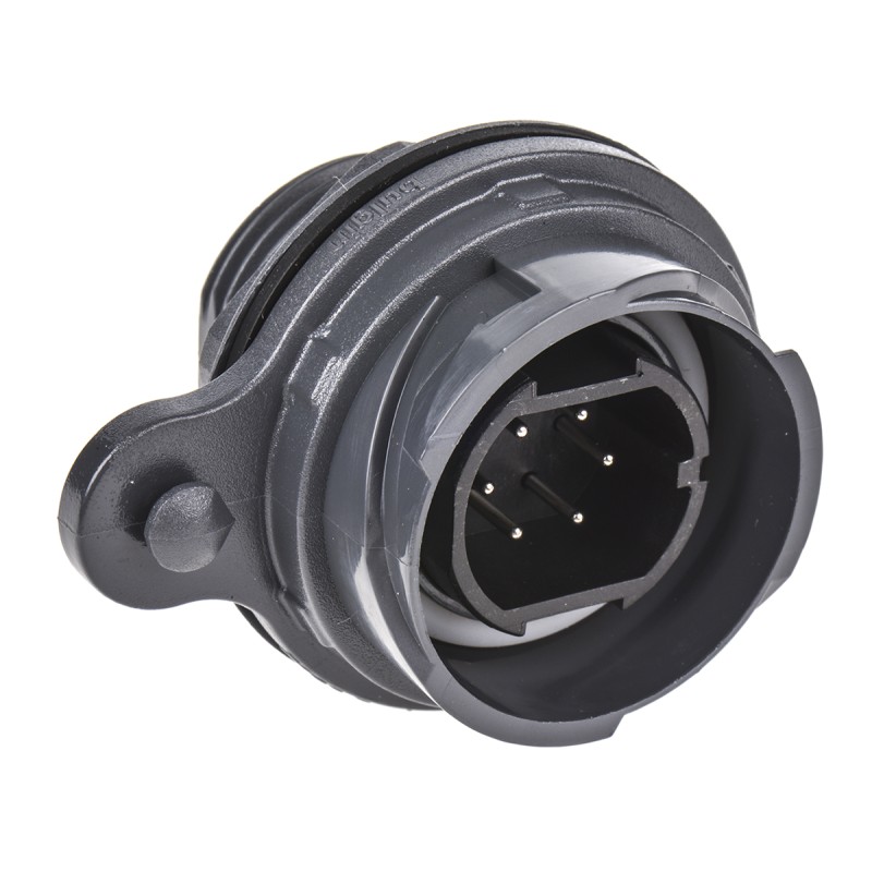 1 pcs - Bulgin Circular Connector, 6 Contacts, Front Mount, Plug, Male, IP66, IP68, IP69K, Buccaneer 7000 Series